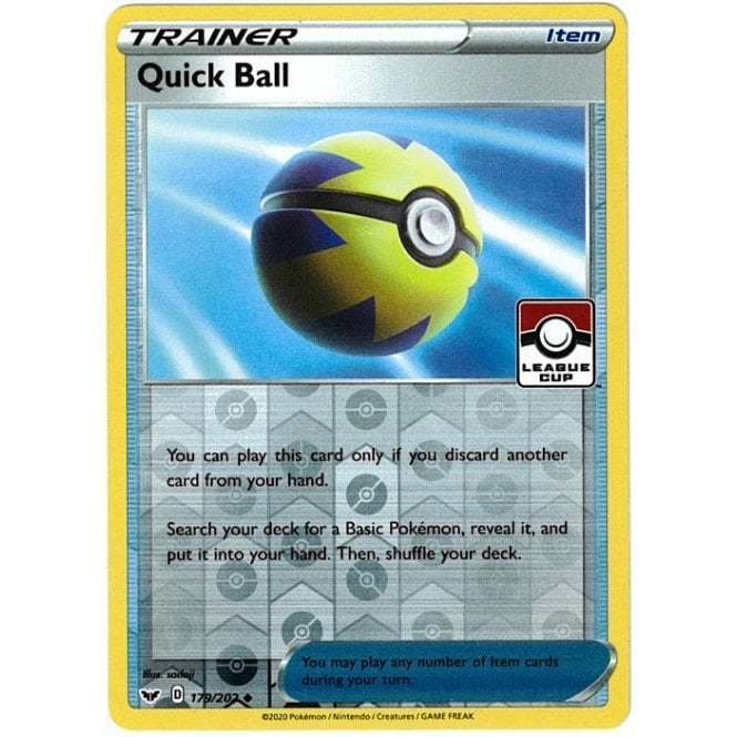 179/202 Sword & Shield Trainer Pokemon Card Quick Ball 