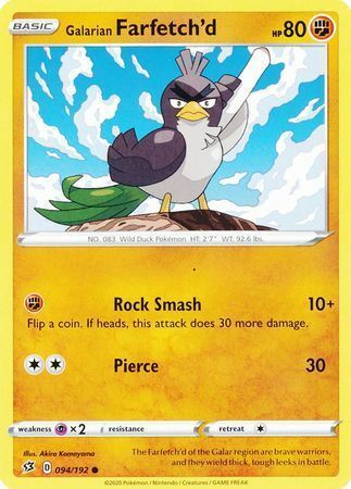 Galarian Farfetch'd [Rock Smash | Pierce] Card Front