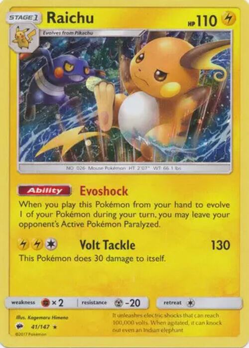 Raichu Card Front