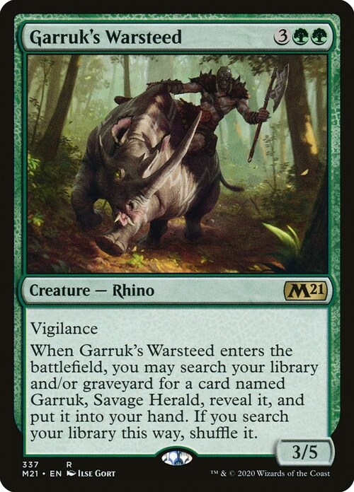 Destriero da Guerra di Garruk Card Front