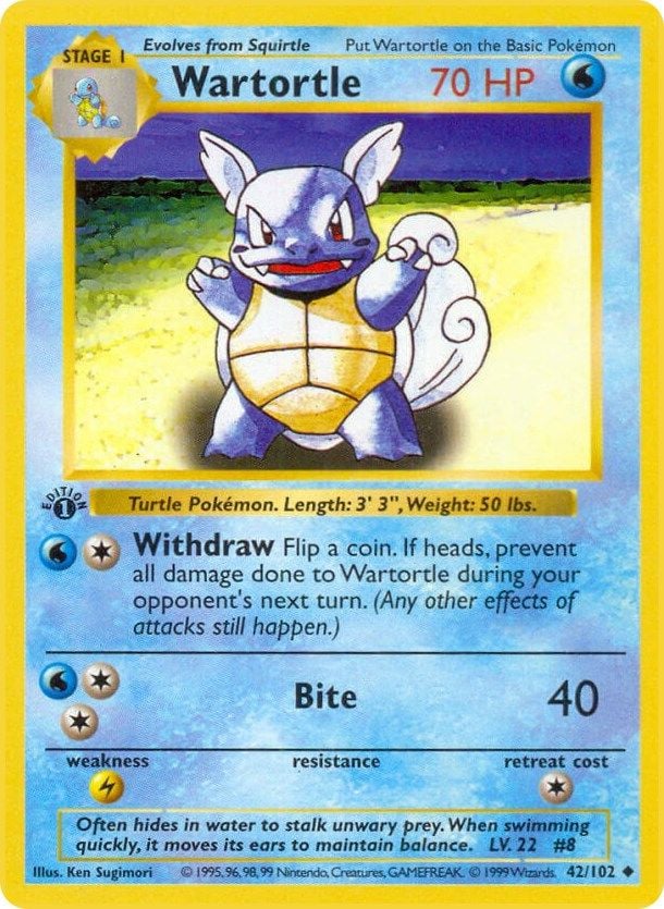 Wartortle Base Set Shadowless | Pokémon | CardTrader