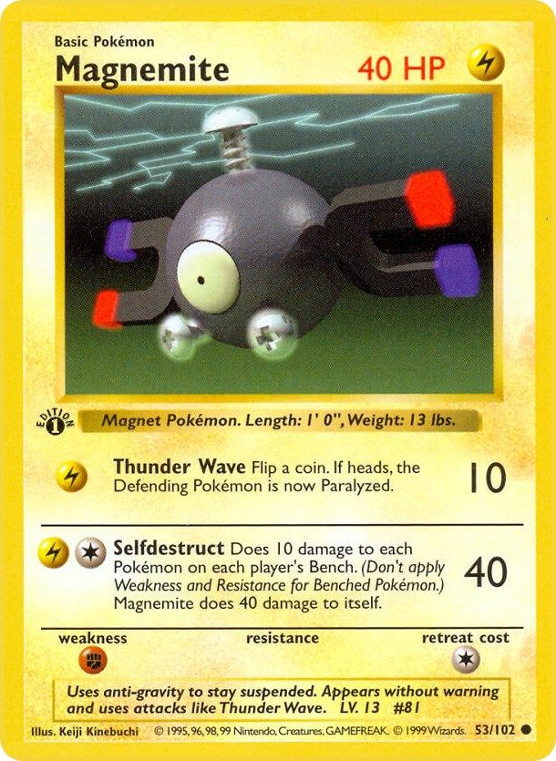 Magnemite　コイル● シャドウレス　Shadowless　ウィザーズ　③ Magnemite Base Set Shadowless | Pokémon | CardTrader