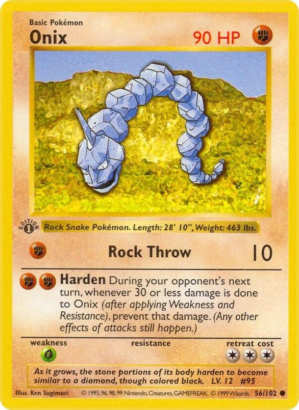 Onix　イワーク● シャドウレス　Shadowless　ウィザーズ Onix Base Set Shadowless | Pokémon | CardTrader