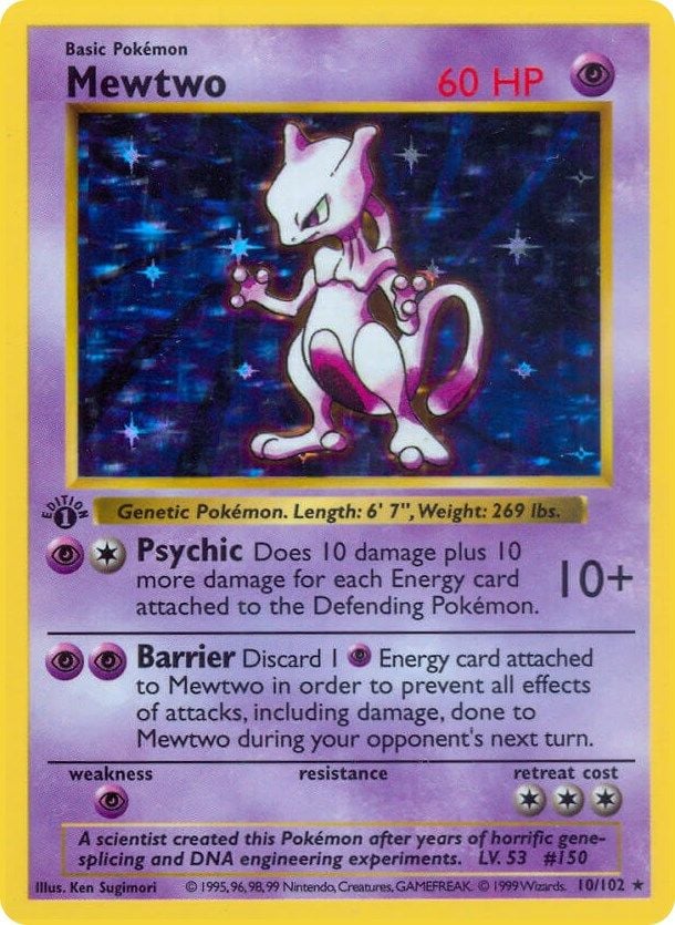 MEWTWO SHADOWLESS 10/102 ミュウツー 英語版 Mewtwo Base Set Shadowless | Pokémon | CardTrader