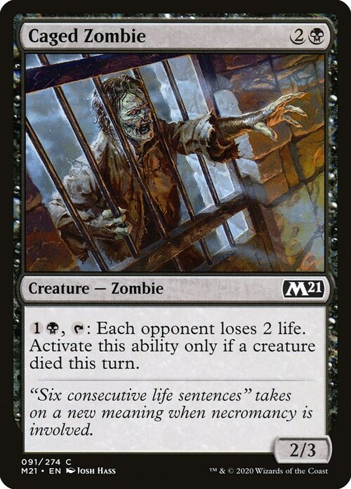 Caged Zombie Card Front