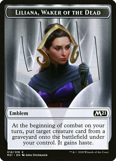 Liliana, Waker of the Dead Emblem Card Front