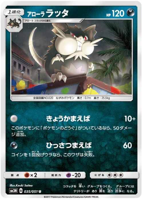 Raticate di Alola Card Front