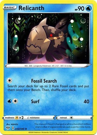 Relicanth [Fossil Search | Surf] Card Front