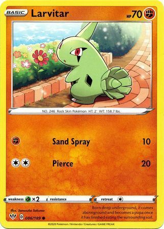 Larvitar [Sand Spray | Pierce] Card Front