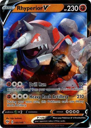 Pokemon Card Rhyperior V 095/189 Darkness Ablaze NM/M 