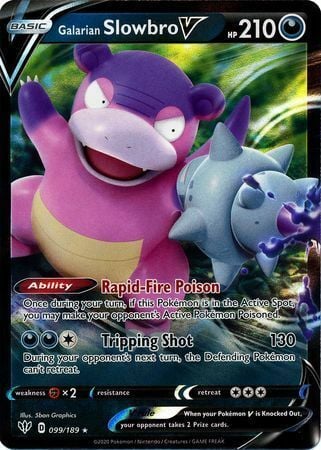 Galarian Slowbro V [Rapid-Fire Poison | Tripping Shot] Card Front