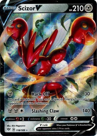 Scizor V [Hack Off | Slashing Claw] Card Front