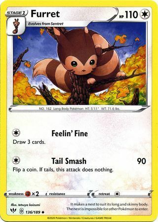 Furret [Feelin' Fine | Tail Smash] Card Front