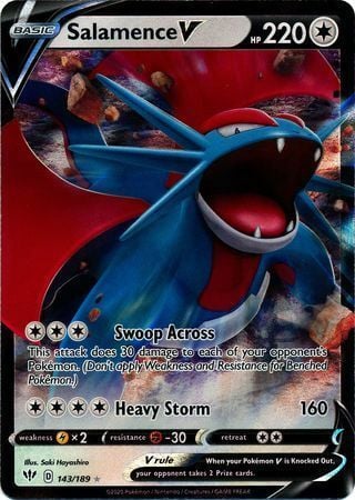 Salamence V [Swoop Across | Heavy Storm] Card Front