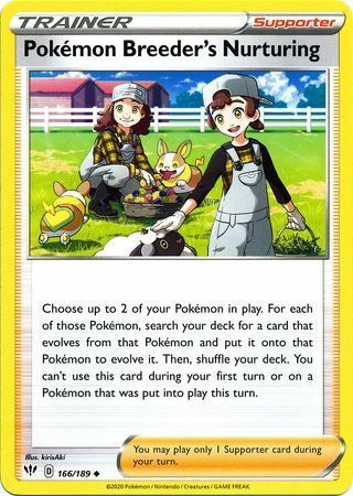 Pokemon Breeder's Nurturing Card Front