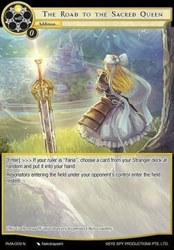 The Road to the Sacred Queen Card Front