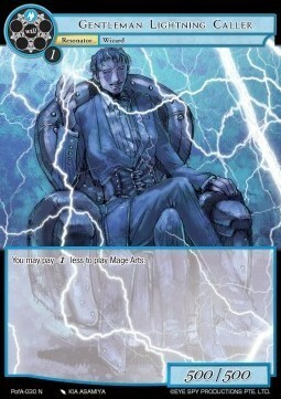 Gentleman Lightning Caller Card Front