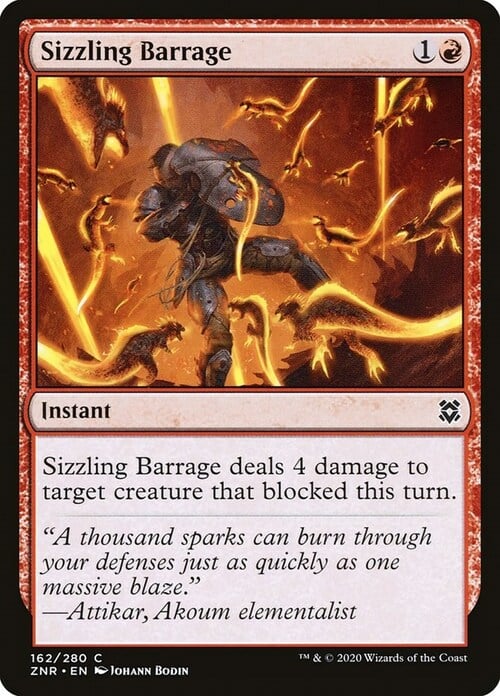 Sizzling Barrage Card Front