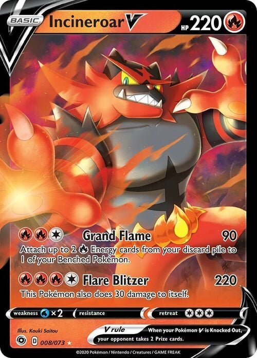 Incineroar V [Grand Flame | Flare Blitzer] Card Front