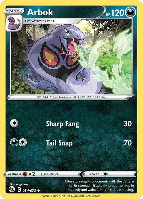 Arbok [Sharp Fang | Tail Snap] Card Front