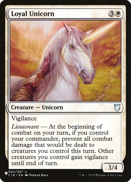 Loyal Unicorn Card Front