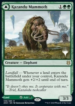 Kazandu Mammoth // Kazandu Valley Card Front