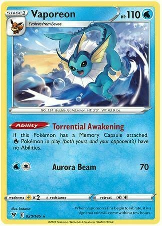Vaporeon [Torrential Awakening | Aurora Beam] Card Front