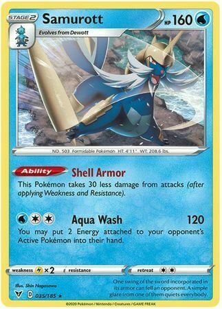 Samurott [Shell Armor | Aqua Wash] Card Front