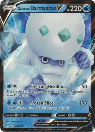 Galarian Darmanitan V [Freezing Headbutt | Frozen Slice] Card Front