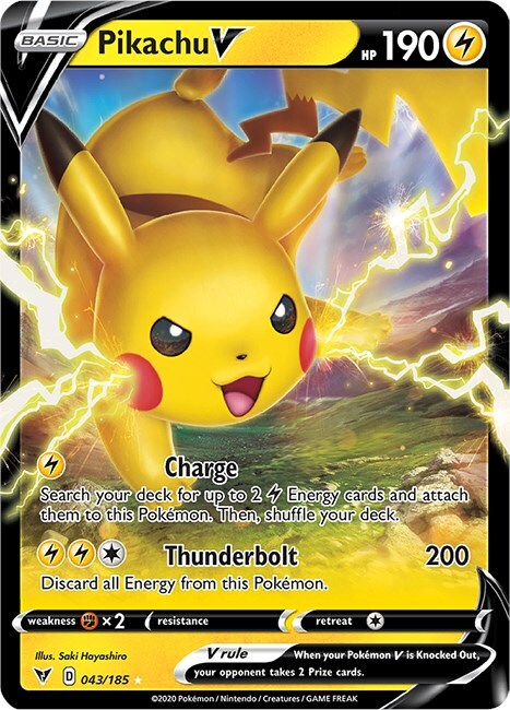 Pikachu V Card Front