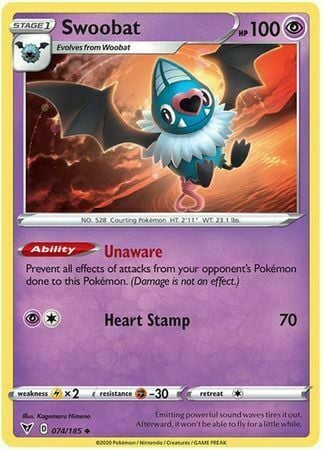 Swoobat [Unaware | Heart Stamp] Card Front