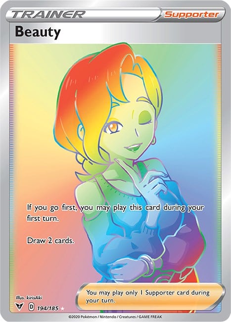 rainbow beauty pokemon card price 100+ Rare Cards Binder Collection Includes 5 foils in Any Combination and at Least 1 of The Following Cards, EX and GX, FA, Secret Rare, Tag Team, Unified Minds You may play only 1 Supporter card during your turn Beauty Trainer Card Rainbow Secret