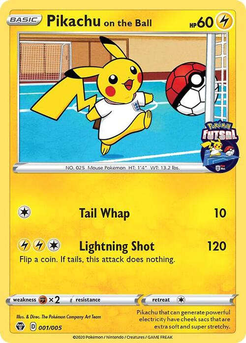 Pikachu on the Ball Card Front