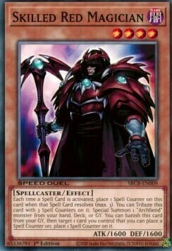 Skilled Red Magician Card Front