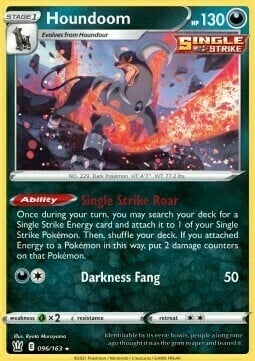 Houndoom [Single Strike Roar | Darkness Fang] Card Front