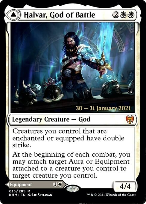 Halvar, God of Battle // Sword of the Realms Card Front