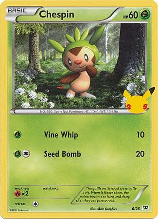 Chespin [Vine Whip | Seed Bomb] Card Front