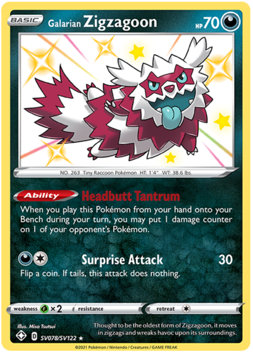 Galarian Zigzagoon Card Front