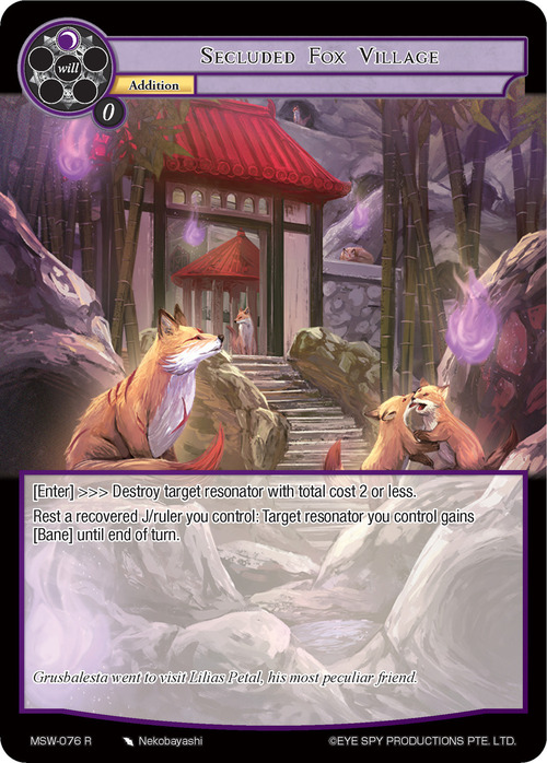 Secluded Fox Village Card Front