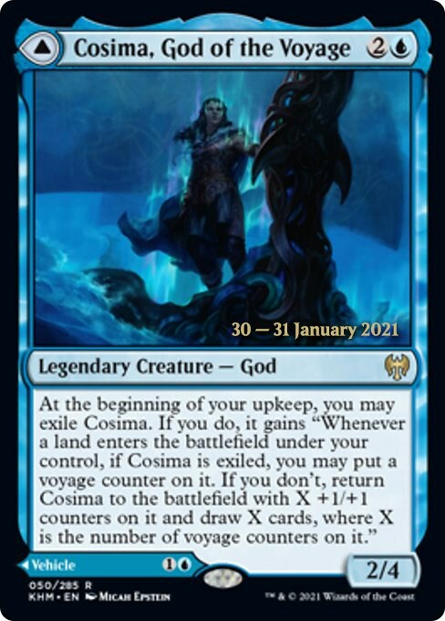 Cosima, God of the Voyage // The Omenkeel Card Front