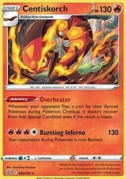 Centiskorch [Overheater | Bursting Inferno] Card Front