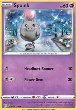 Spoink [Headbutt Bounce | Power Gem] Card Front