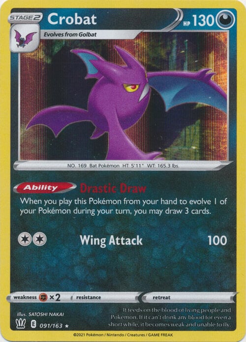 Crobat [Drastic Draw | Wing Attack] Card Front