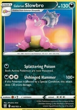 Galarian Slowbro [Splattering Poison | Unhinged Hammer] Card Front