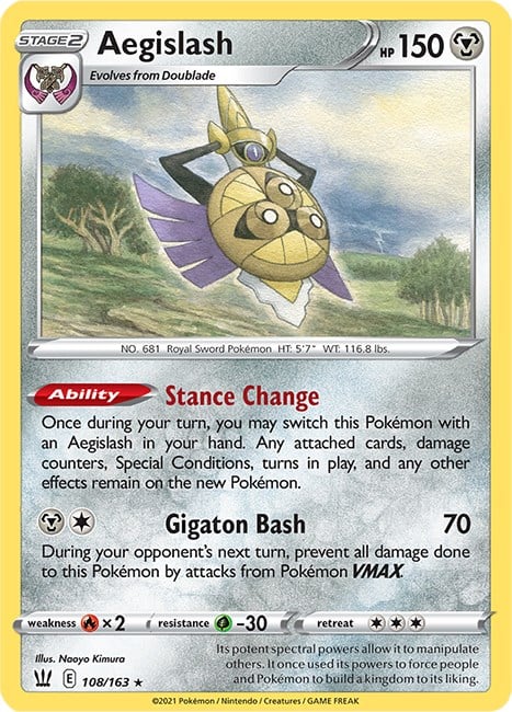 aegislash pokemon card price #135/192 Rebel Clash Rare Pokmon Weakness / Resistance / Retreat Cost NM - Aegislash VMax 127/189