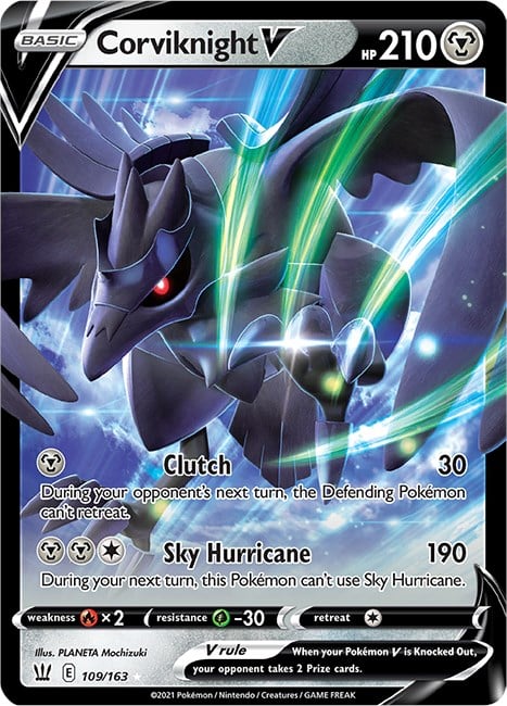 corviknight pokemon card price V #TG18 Prices | Silver Tempest [2M] Power Cyclone (160) Move an Energy from this Pokmon to 1 of your Benched Pokmon Corviknight V