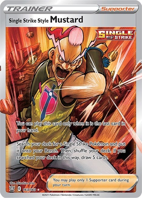 Single Strike Style Mustard Card Front