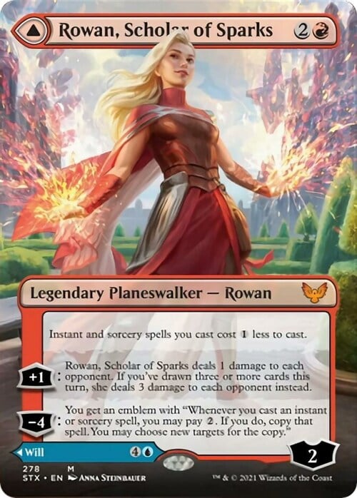 Rowan, Scholar of Sparks // Will, Scholar of Frost Card Front