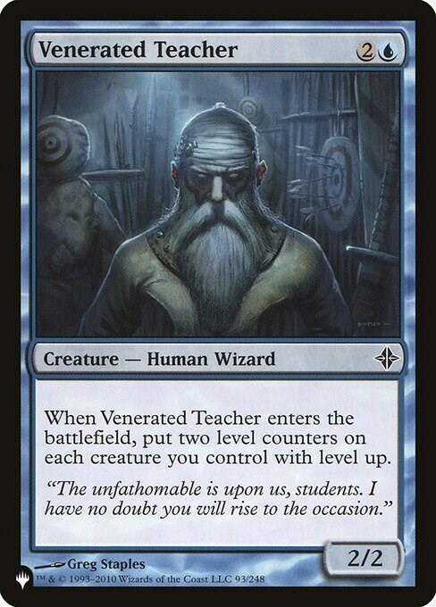Venerated Teacher Card Front