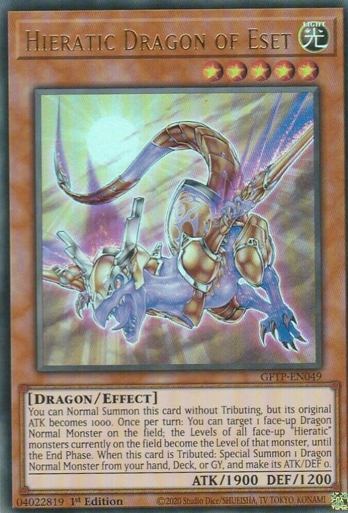 Hieratic Dragon of Eset Card Front